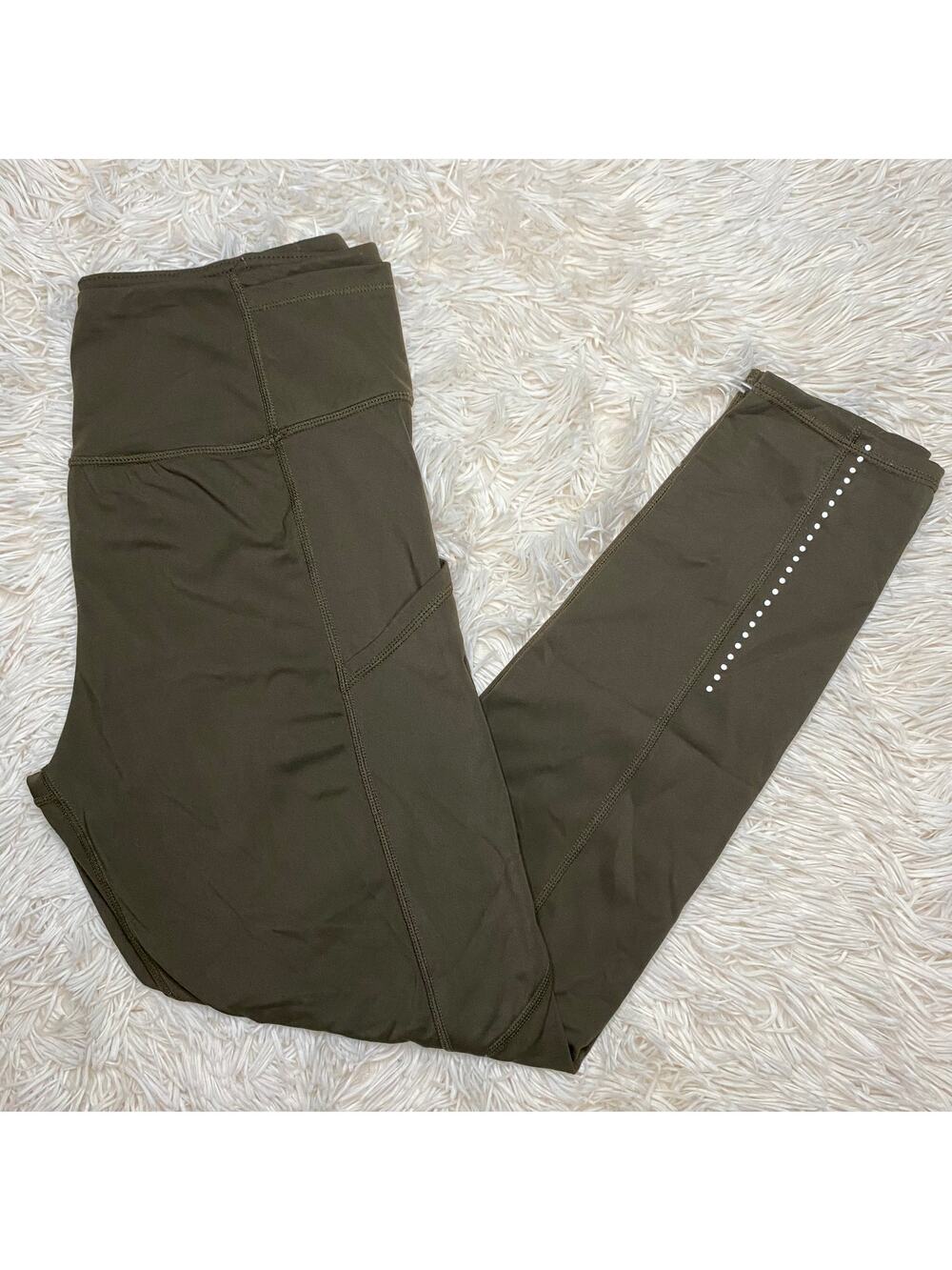 Lululemon Fast and Free Nulux Women's high waist olive active leggings